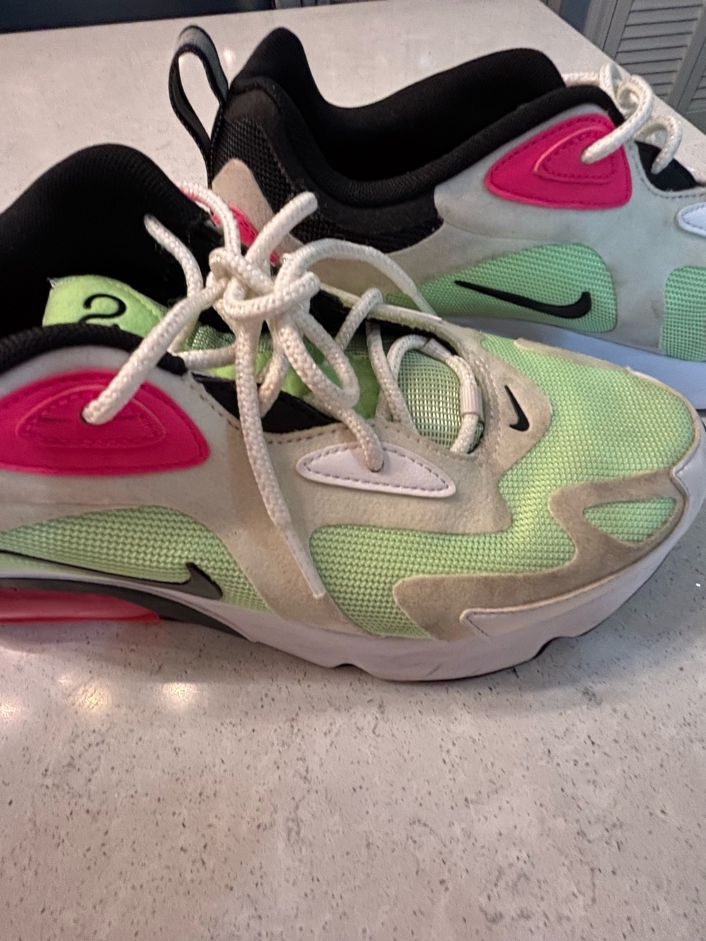 Nike Green and Pink Mesh Low-Top Sneakers